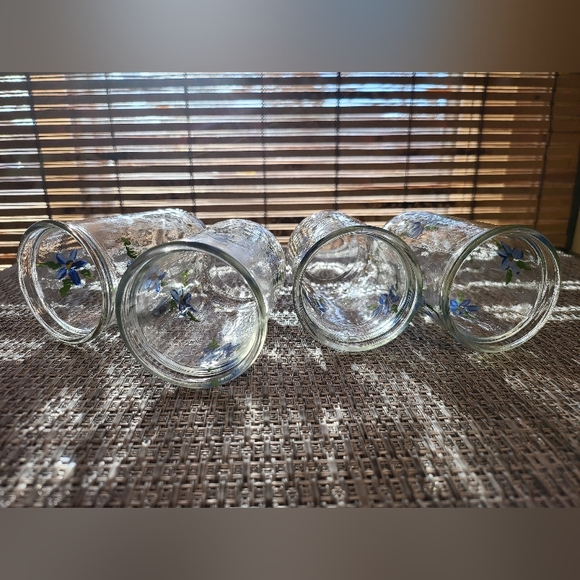 4 Vtg Handpainted Jelly Jar Juice Glasses - Picture 2 of 4